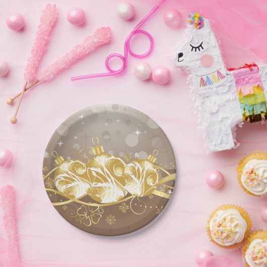 kerstballen en Borden voor kerstpapier Papieren Bordje (Feest)