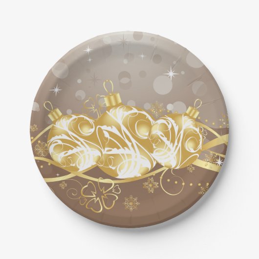 kerstballen en Borden voor kerstpapier Papieren Bordje (Voorkant)