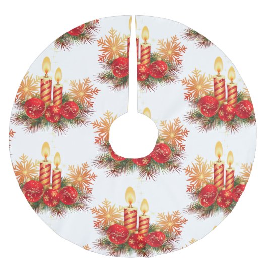 Kerstballen en kaarsen kerstboom rok (Voorkant)