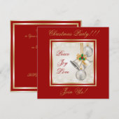 Kerstballen en Ornamenten Uitnodiging (Voorkant / Achterkant)