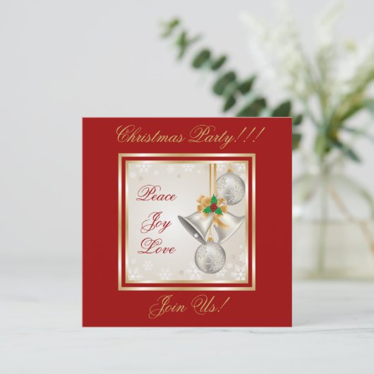 Kerstballen en Ornamenten Uitnodiging (Staand voorkant)