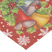 Kerstballen en sneeuwvlokken rood korte tafelloper (Hoek)