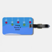 Kerstballen en Snowflakes Bagagelabel (Achterkant horizontaal)