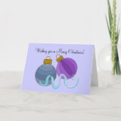  kerstballen feestdagen kaart (Voorkant)