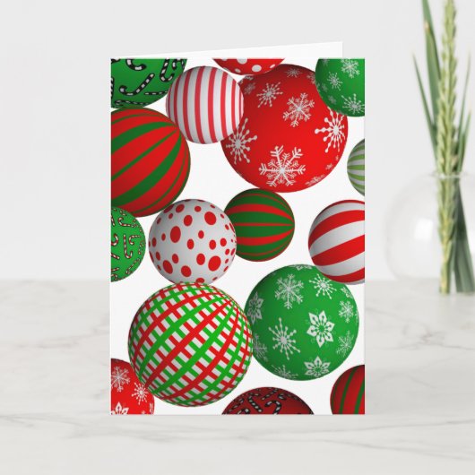 kerstballen feestdagen kaart (Voorkant)