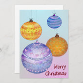 kerstballen feestdagenkaart (Voorkant / Achterkant)