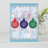 Kerstballen Feestdagenkaart (Staand voorkant)