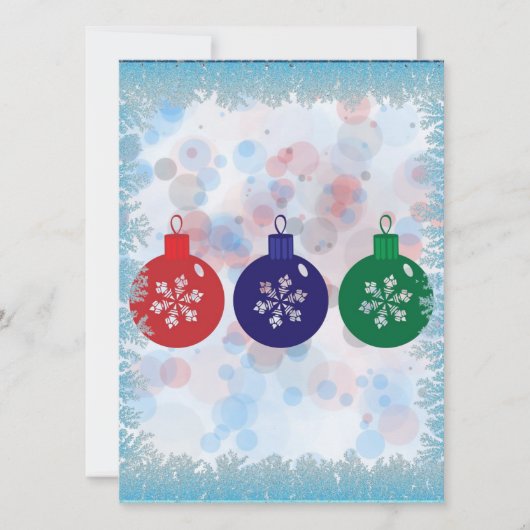 Kerstballen Feestdagenkaart (Voorkant)
