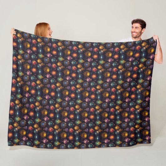 Kerstballen Fleece Deken (In situ)