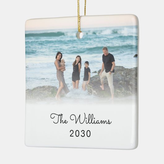 Kerstballen Gepersonaliseerd met Familie Foto Keramisch Ornament (Links)