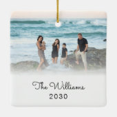 Kerstballen Gepersonaliseerd met Familie Foto Keramisch Ornament (Achterkant)