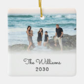 Kerstballen Gepersonaliseerd met Familie Foto Keramisch Ornament (Voorkant)