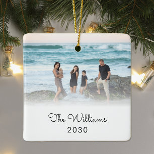 Kerstballen Gepersonaliseerd Met Familie Foto Keramisch Ornament