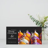 Kerstballen Gepersonaliseerde Groet Foto C Feestdagenkaart (Staand voorkant)