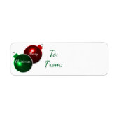 Kerstballen glanzend rood & groen cadeau Label lab (Voorkant)