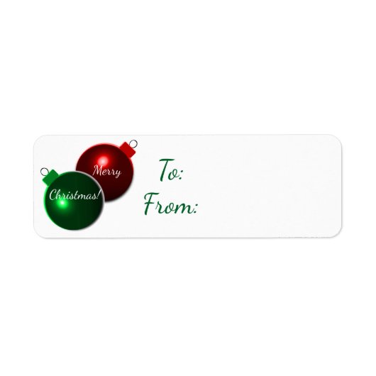 Kerstballen glanzend rood & groen cadeau Label lab (Voorkant)