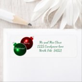 Kerstballen glanzend rood & groen etiket (Insitu)