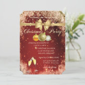 kerstballen, glas, Bow Company Kerstparty Kaart (Staand voorkant)