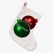 kerstballen: glimmend rood en groen met groet grote kerstsok (Voorkant (Hangend))