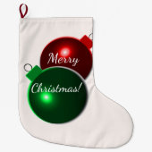 kerstballen: glimmend rood en groen met groet grote kerstsok (Voorkant)