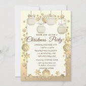 Kerstballen, Gold Corporate Kerstparty Kaart (Voorkant)