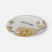 kerstballen Gold Gift Box Gold Snowflakes Papieren Bordje (Gekanteld)