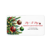 Kerstballen groen & rood geplakt etiket (Voorkant)