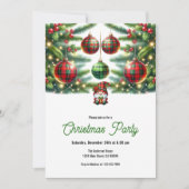 Kerstballen groen & rood geplakt kaart (Voorkant)