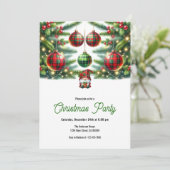 Kerstballen groen & rood geplakt kaart (Staand voorkant)