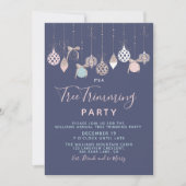 Kerstballen Holiday Tree Trimmen Party Feestdagenkaart (Voorkant)