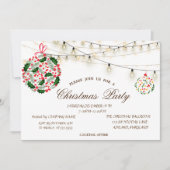 Kerstballen, Hout, kerstlampjes Kaart (Voorkant)