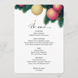 Kerstballen Huwelijksmenu Menu