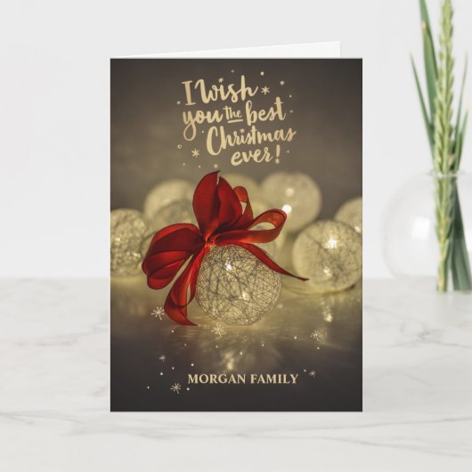 kerstballen, ik wens je het beste kerstfeest ooit feestdagen kaart (Voorkant)