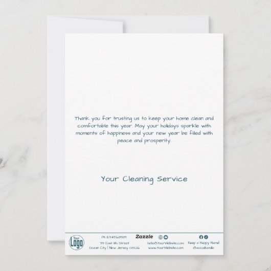 Kerstballen in Burst Bubble Business Feestdagenkaart (Achterkant)