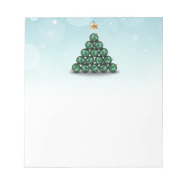kerstballen in de vorm van bomen notitieblok