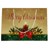Kerstballen, Kaars, Prettig Kerstfeest Groot Cadeauzakje (Voorkant)