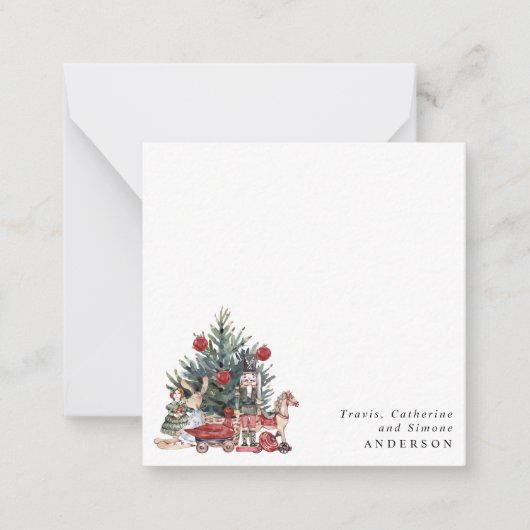 Kerstballen Kerstboom Notenkraker Kerstmis Notitiekaartje (Voorkant)