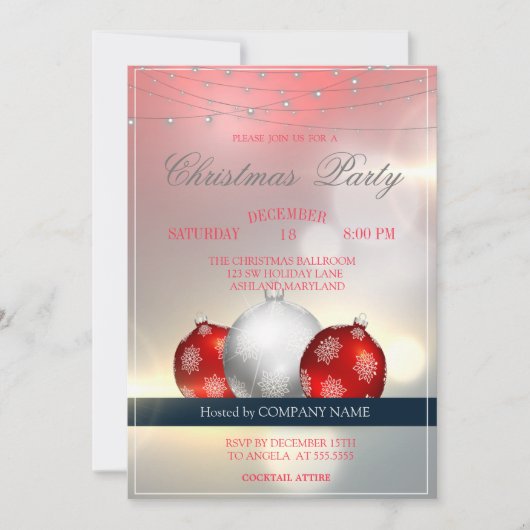 Kerstballen, kerstfeestfeest kaart (Voorkant)