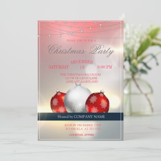 Kerstballen, kerstfeestfeest kaart (Staand voorkant)