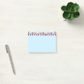 Kerstballen & kerstzangvogels op lichtblauw post-it® notes (Kantoor)