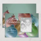 Kerstballen Kleurrijke Foto Platte Kaart (Voorkant / Achterkant)