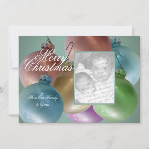 Kerstballen Kleurrijke Foto Platte Kaart