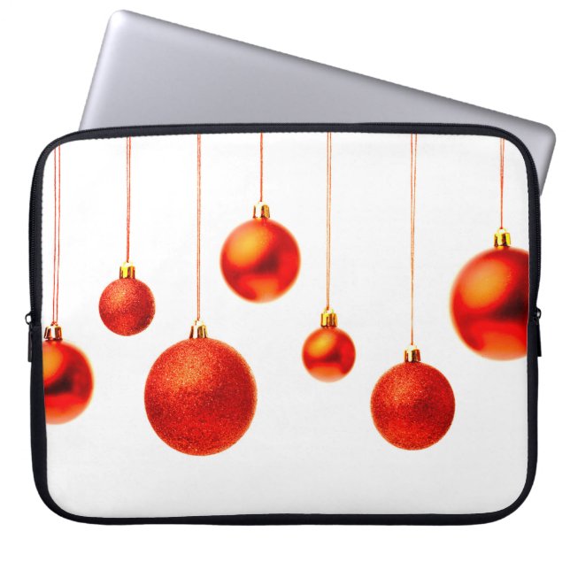 kerstballen laptop sleeve (Voorkant)