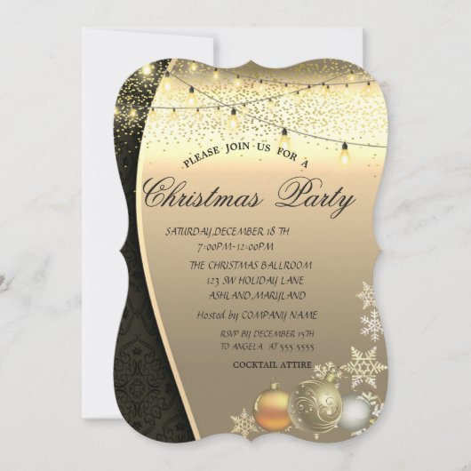 Kerstballen, licht Damascus kerstfeest Kaart (Voorkant)