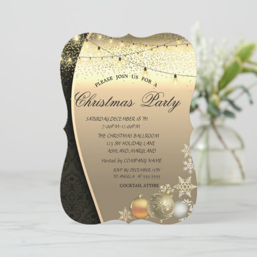 Kerstballen, licht Damascus kerstfeest Kaart (Staand voorkant)