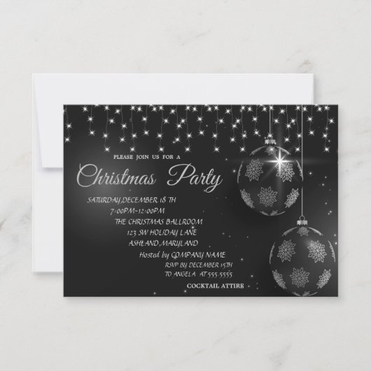 Kerstballen, lichte Kerst van het Bedrijf Kaart (Voorkant)