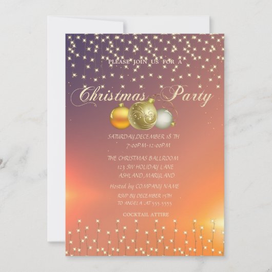 kerstballen, lichte kerstfeest kaart (Voorkant)