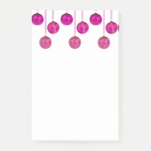 Kerstballen Lichtroze Kerstversiering Post-it Post-it® Notes (Voorkant)