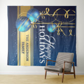 Kerstballen luxe groetjes muur wandkleed (In Situ (horizontaal))