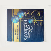 Kerstballen luxe groetjes muur wandkleed (Voorkant (horizontaal))